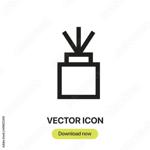 Incense icon vector. Linear-style sign for mobile concept and web design. Incense symbol illustration. Pixel vector graphics - Vector.