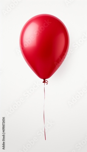 Design a captivating HD image of a red balloon with a smooth and reflective surface isolated against a white background emphasizing the vivid color and form of this timeless object.