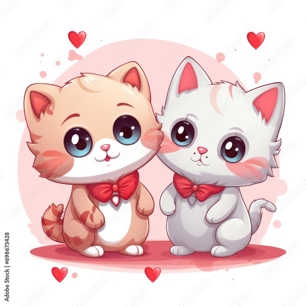 cute cats with flowers and hearts cute cats with flowers and hearts