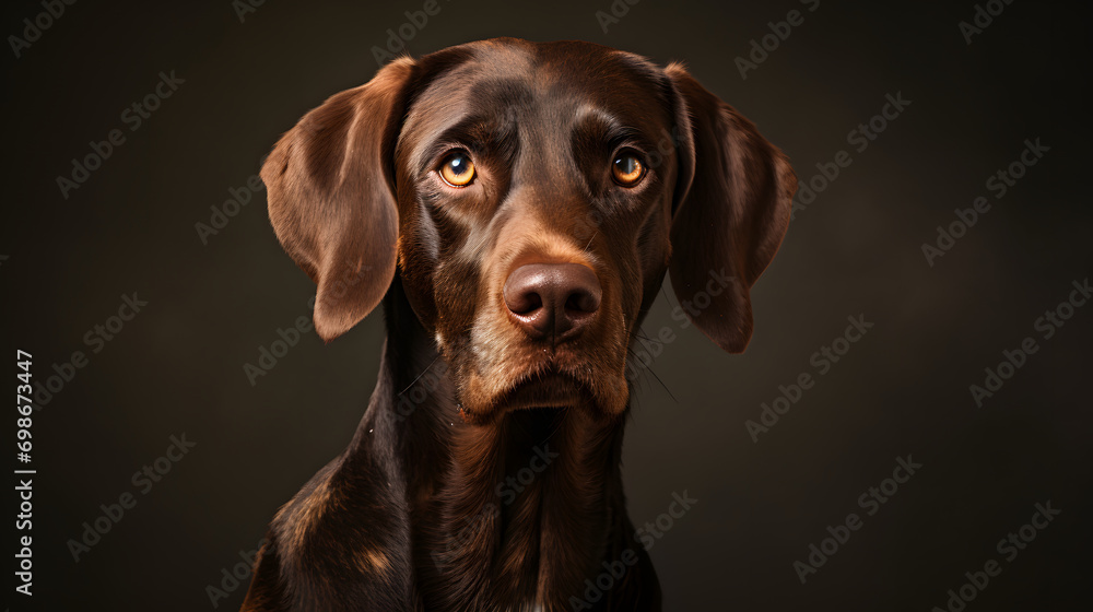 Portrait of a Brown Doberman Pinscher Dog with Alert Expression Portrait of a Brown Doberman Pinscher Dog with Alert Expression
