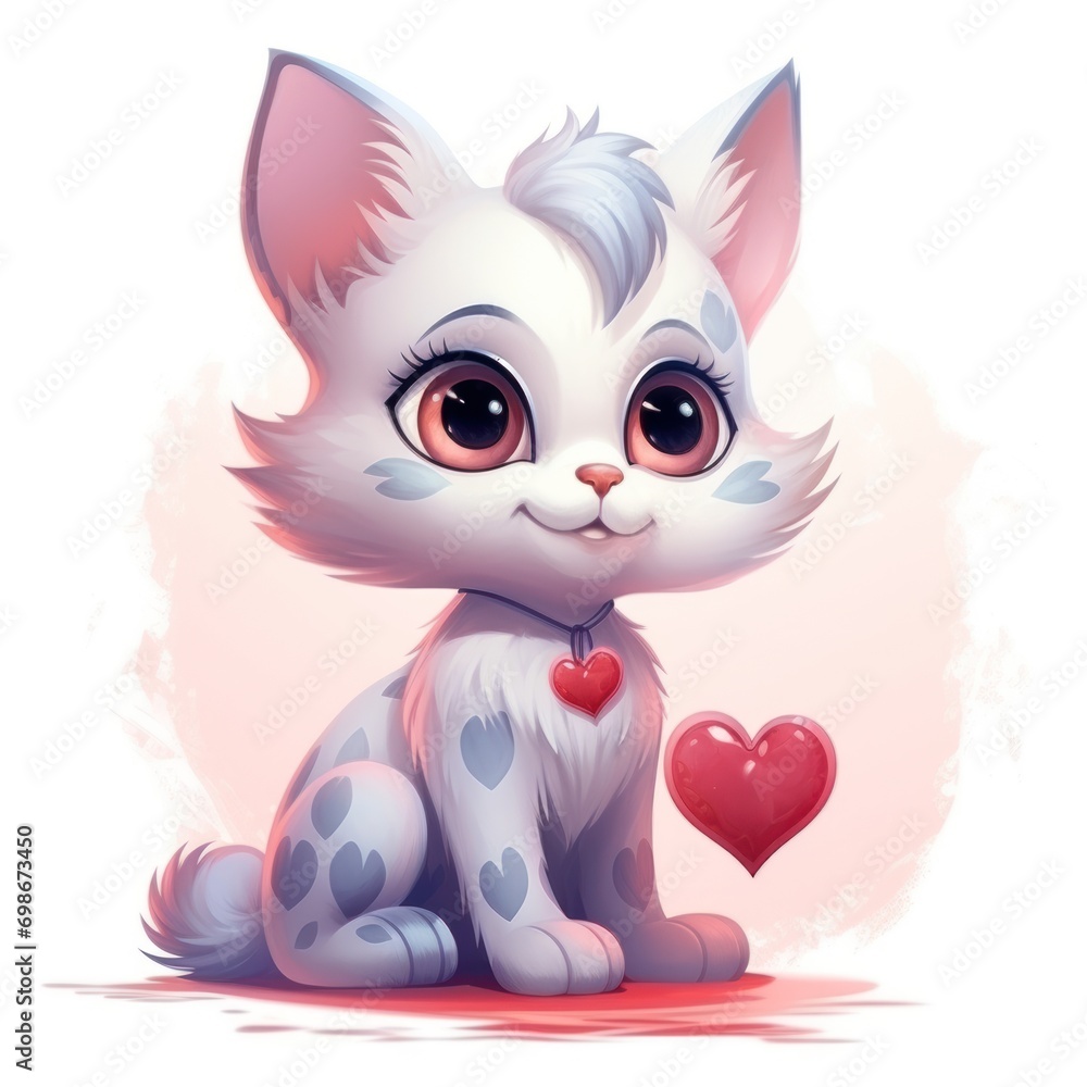cat with heart cat with heart