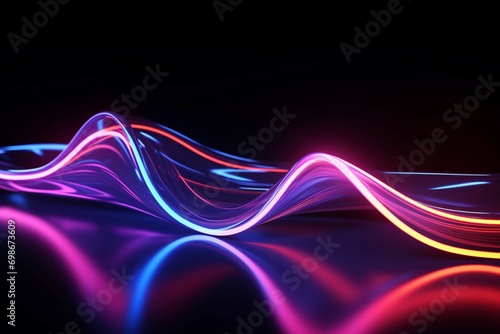 Glowing curvy shapes in a mesmerizing 3D abstract tech background