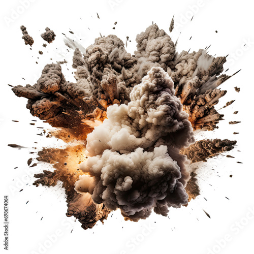Bomb explosions. Isolated on transparent background