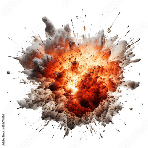 Explosions. Isolated on transparent background photo
