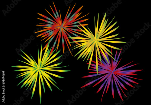 Fuegos artificiales de celebración de festejos.