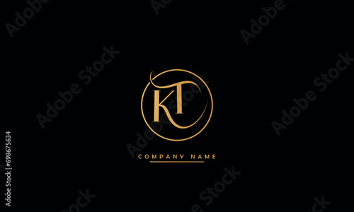 KT, TK K, T Abstract Letters Logo Monogram