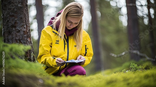 Wallpaper Mural Female forester walks around his territory and checks the safety of the trees. Torontodigital.ca