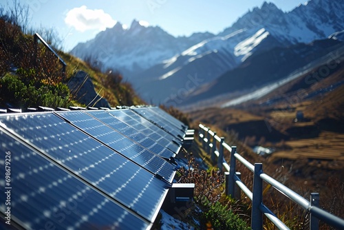 Solar Panels on a Mountain photo