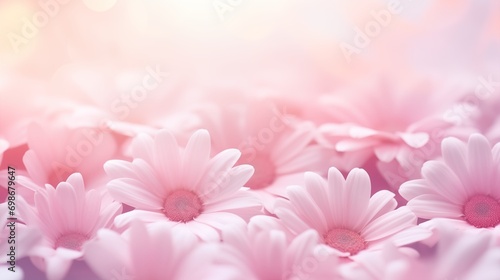 Happy valentine's day, Close up daisies pink flower background, generative ai