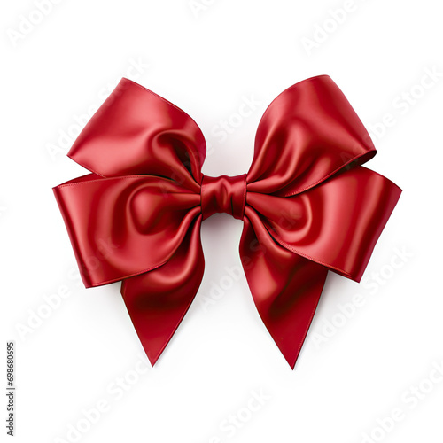 Red Gift Ribbon Bow. Isolated on white background