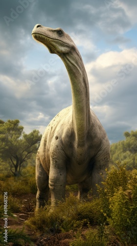  brontosaurus dinosaurs in their natural habitat BC. concept history, planet, animals, dinosaurs, mammals © Aksana
