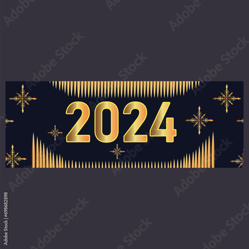 Happy new year 2024 2024 new year celebration concept fo new card banner and post template