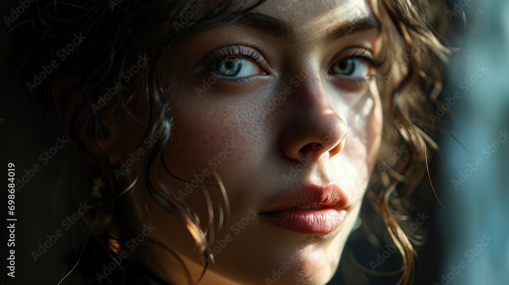 A Close-Up of a Woman's Mesmerizing Blue Eyes A Close-Up of a Woman's Mesmerizing Blue Eyes