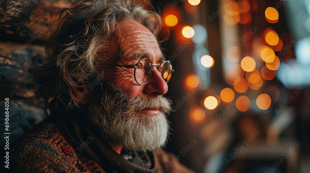 An Elderly Gentleman with Spectacles and Facial Hair