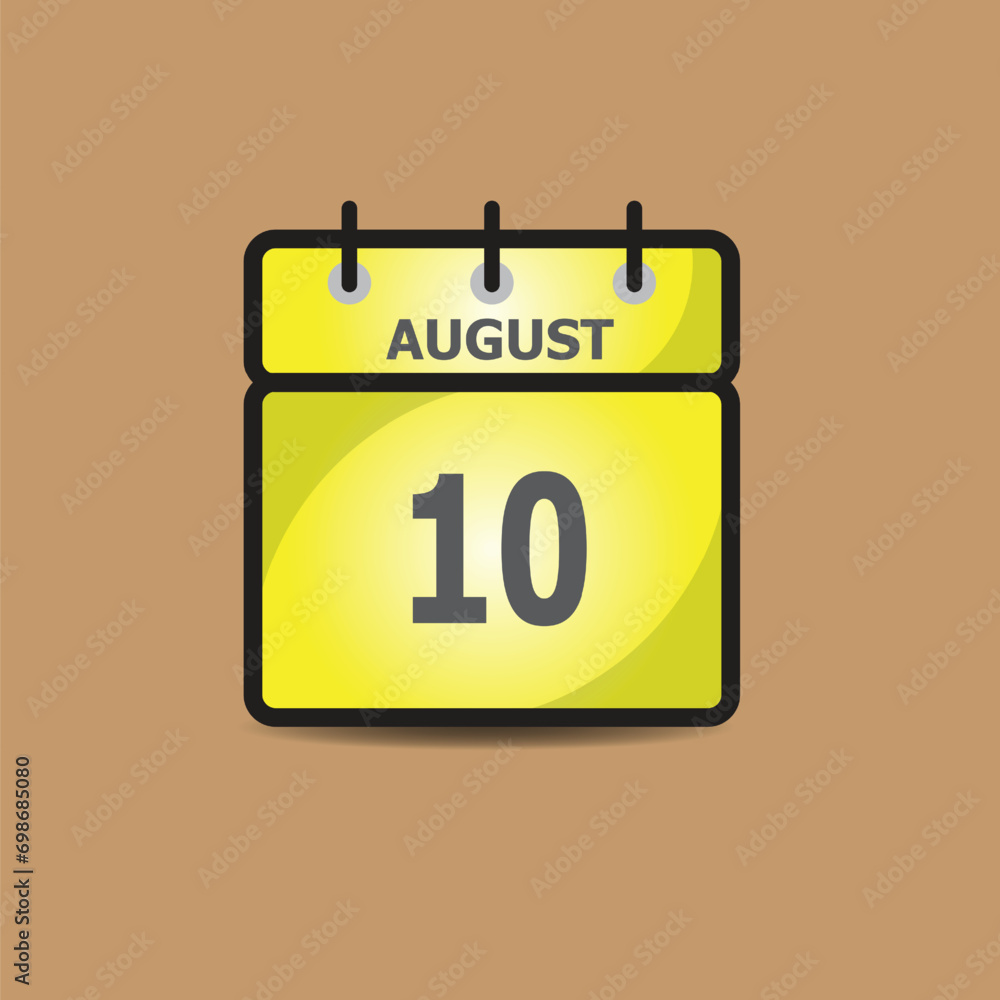 Yellow Color Calendar Set Desk Calendar template design. One day with month and date on it for company office table calendar | Illustration