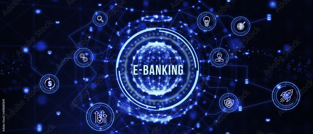 Online banking concept. E-Banking. 3d illustration Online banking concept. E-Banking. 3d illustration