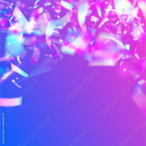 Birthday Texture. Light Effect. Laser Realistic Sunlight. Glitch Background. Flying Art. Bright Foil. Party Flyer. Pink Metal Sparkles. Blue Birthday Texture