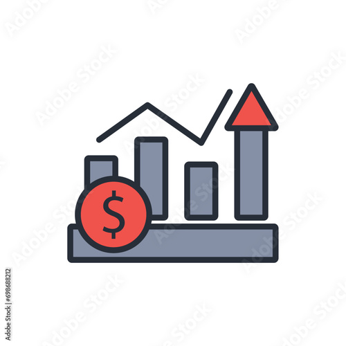 graph icon. vector.Editable stroke.linear style sign for use web design,logo.Symbol illustration.