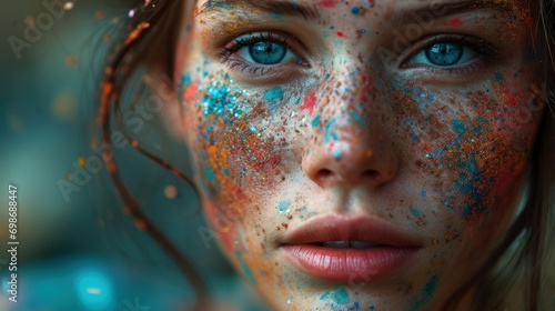 Colorful Powders Transform the Eyes of a Captivating Woman