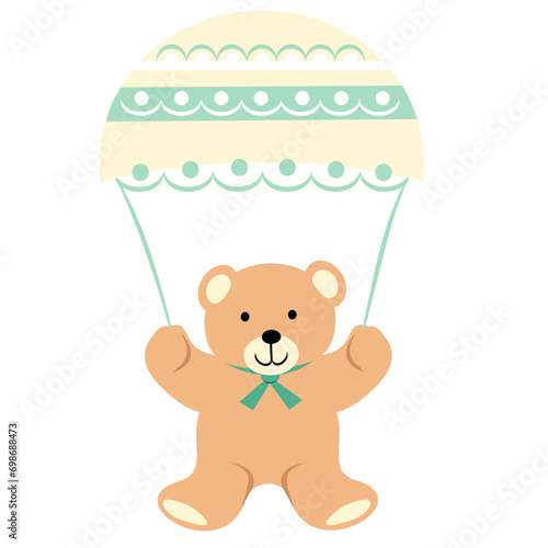 Teddy bear with parachute