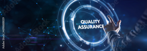 Business, Technology, Internet and network concept. Quality Assurance service guarantee standard. photo