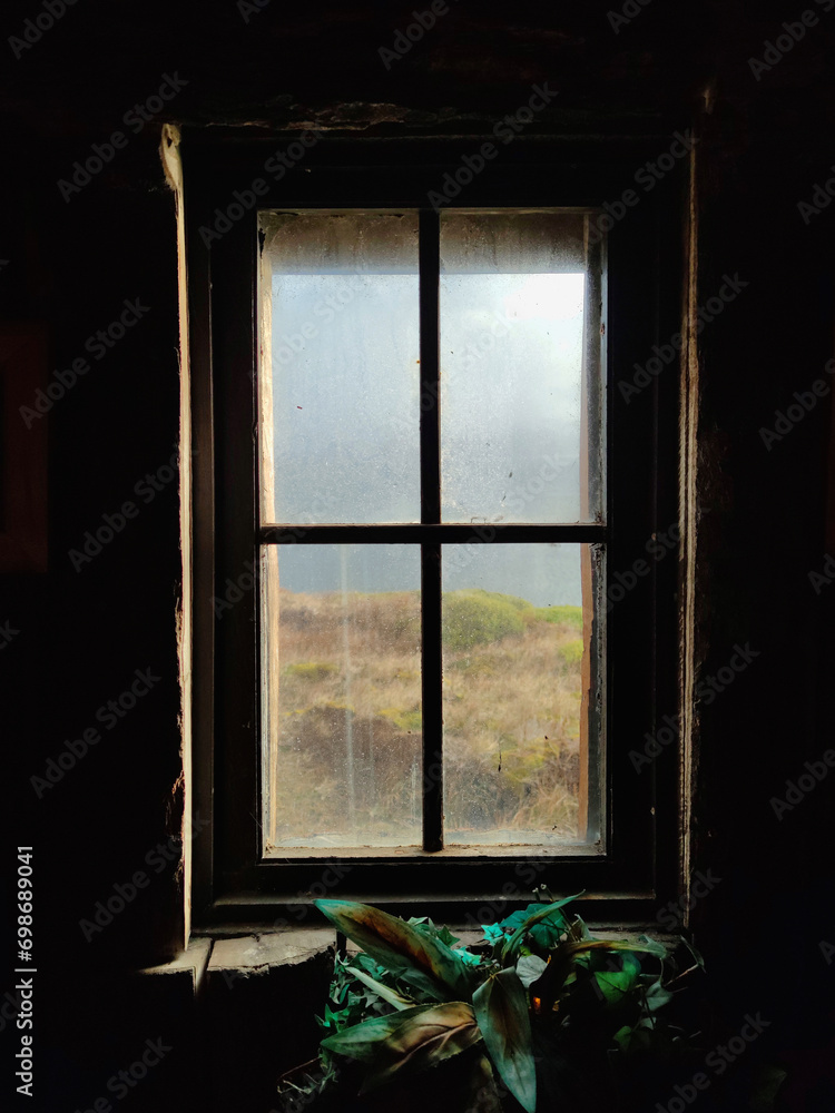 View through a window in the chapel 'Capilla Stella Maris' at Cape Horn, Tierra del Fuego, Chile
View through a window in the chapel 'Capilla Stella Maris' at Cape Horn, Tierra del Fuego, Chile