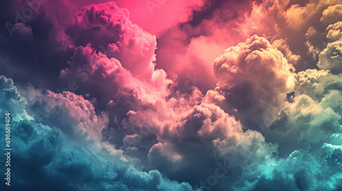 Beautiful sky of pink, blue and red colors. abstract sky background for design.