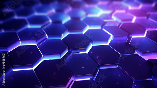 Abstract background hexagon pattern with glowing lights