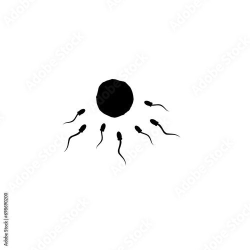 Egg cell with sperm fertilization new life illustration