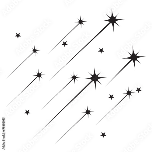 Shooting star icon vector . Comet tail or star trail illustration sign collection. Shooting star vector. EPS 10