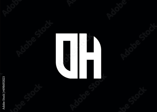 Monogram Letter OH Logo Design vector template