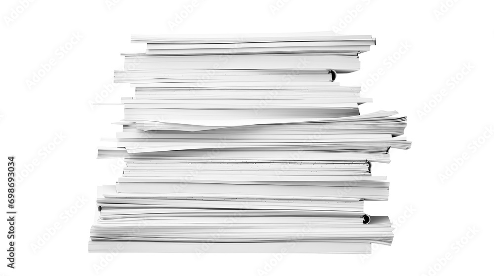 Stack Of Business Documents Papers. Isolated on Transparent background. Stack Of Business Documents Papers. Isolated on Transparent background.