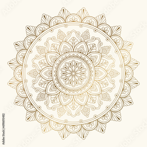 Elegant Golden Floral mandala Ornament Pattern design vector illustration