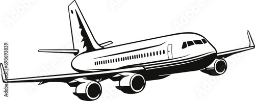 airplanes vector icon on white background, airplane vector Illustration. AI generated illustration.