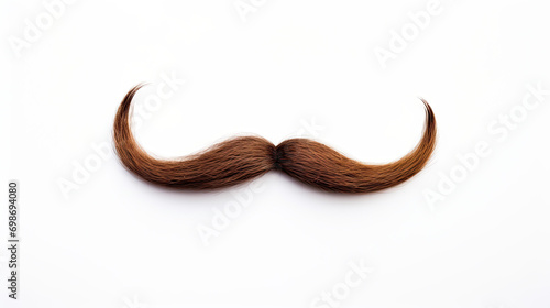 Brown Mustache. Isolated on white background photo