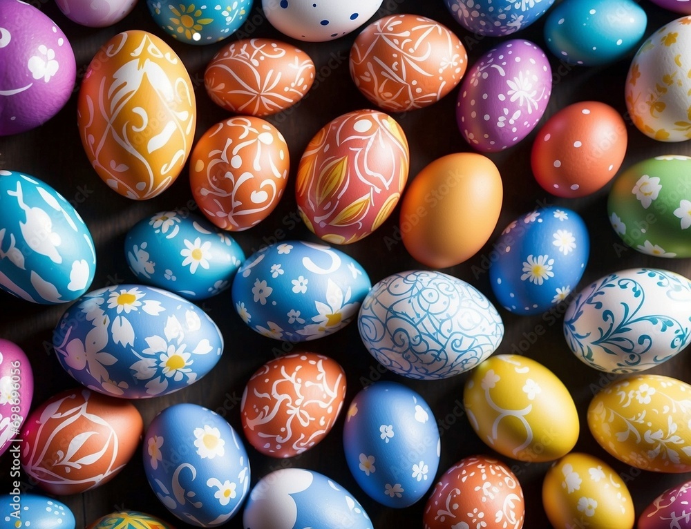 Easter eggs painted in Gzhel style Easter eggs painted in Gzhel style