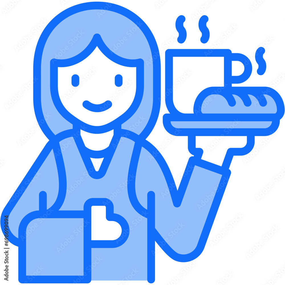 Woman Waitress Icon Woman Waitress Icon