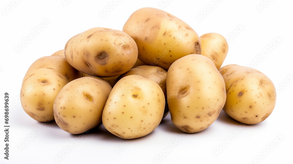 New potato isolated on white background close up New potato isolated on white background close up