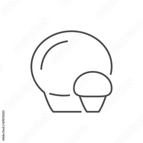 Puffball mushroom line outline icon