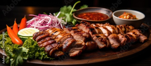 Grilled pork in Thai tradition