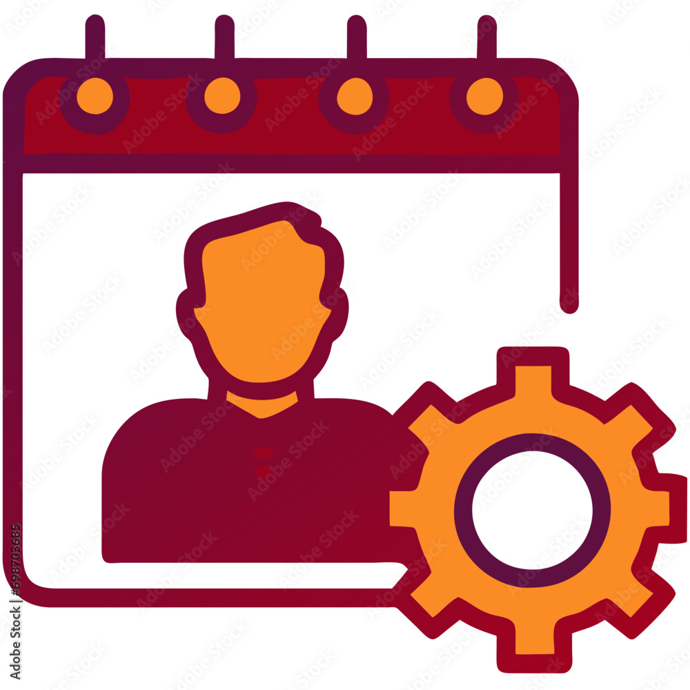 User profile with settings gear. vektor icon illustation