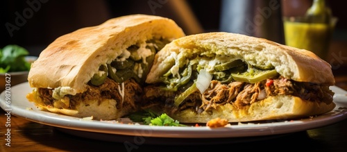 Yummy roast tortas. Mexican street cuisine.