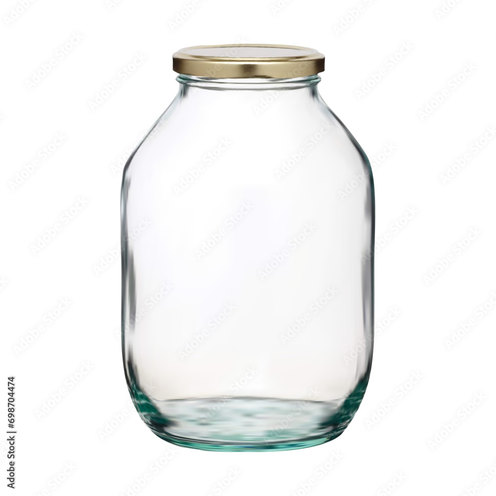 3d realistic vector icon. Glass jar.Clear Full Glass Jar For Branding 3d realistic vector icon. Glass jar.Clear Full Glass Jar For Branding