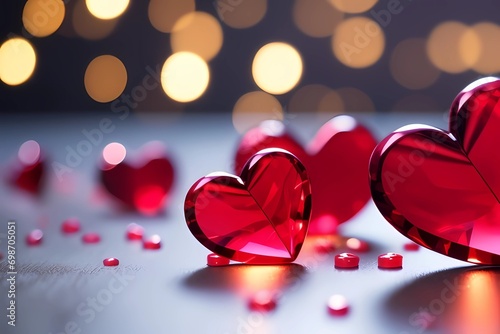 hearts on a bokeh background.