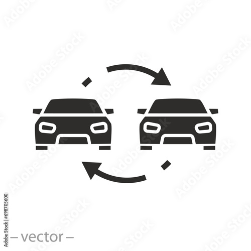 icon of car exchange, flat symbol - vector illustration
