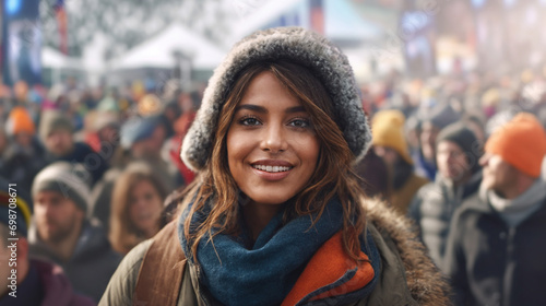ski resort: multiracial wom...