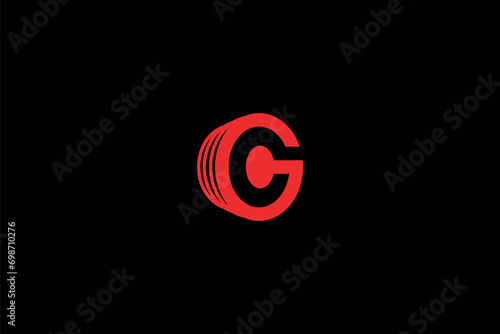 A logo formed by the red and black letter g