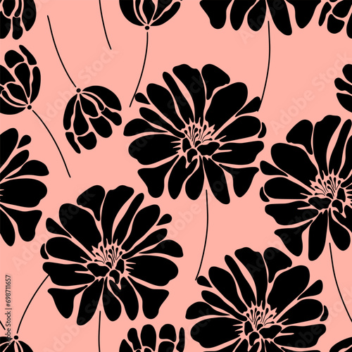 floral pattern. textile vector tropical flowers. minimal vector print. Seamless background