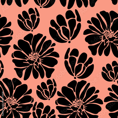 floral pattern. textile vector tropical flowers. minimal vector print. Seamless background
