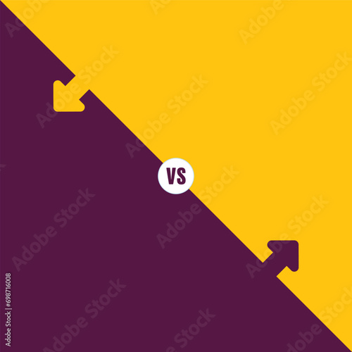 simple minimalist comparison background. versus background with opposite direction arrows. Comparison for business or sports. battle between teams.